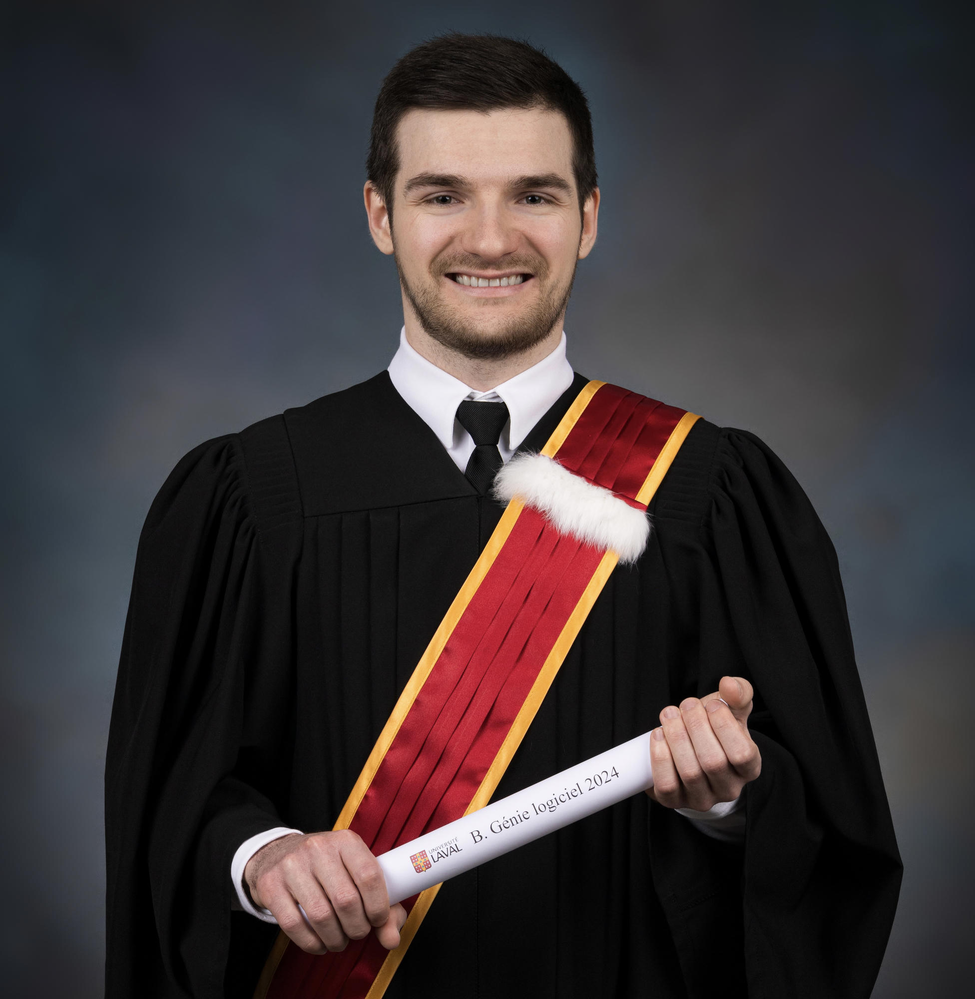 Yannick Normand lors de sa collation des grades à l’Université Laval
