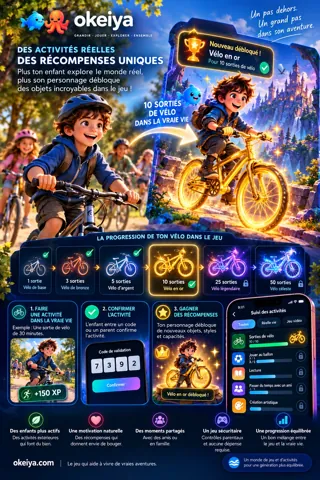 Affiche conceptuelle 7 : dix sorties à vélo débloquent un vélo en or