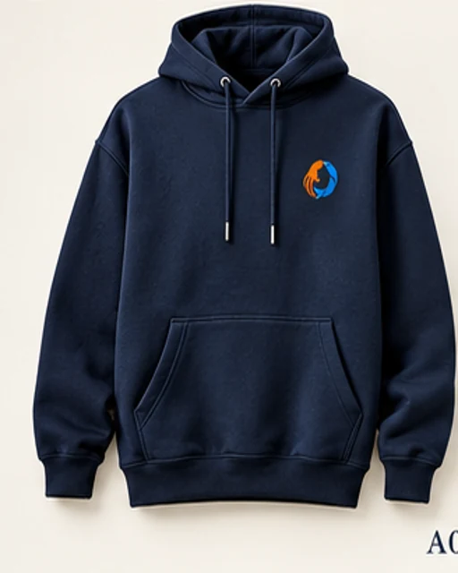 Hoodie bleu marine — maquette avant