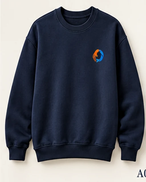 Crewneck bleu marine — maquette avant