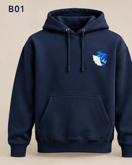 Hoodie bleu marine — maquette avant