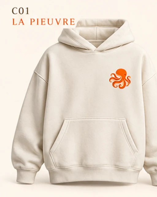 Hoodie crème — maquette avant