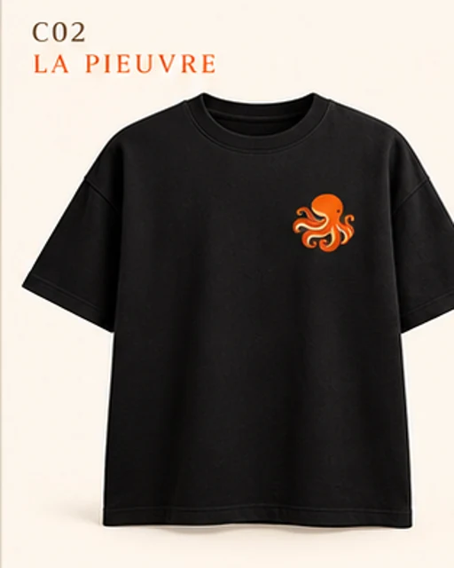 T-shirt noir — maquette avant