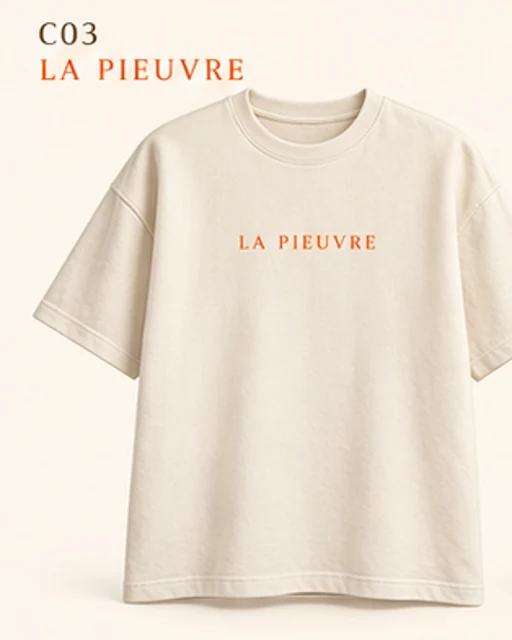 T-shirt crème — maquette avant