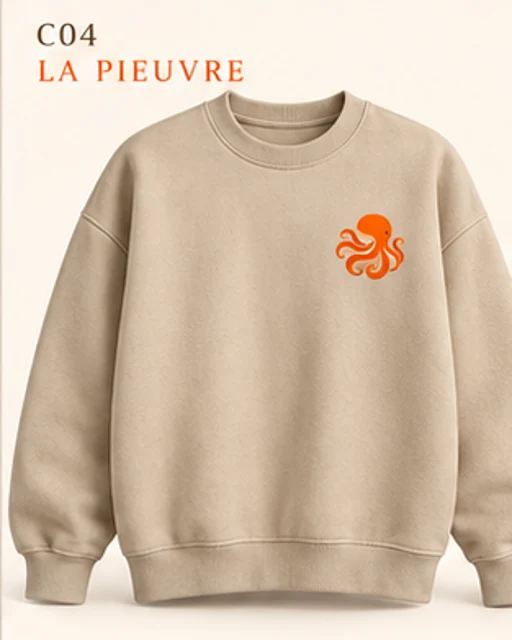 Crewneck sable — maquette avant