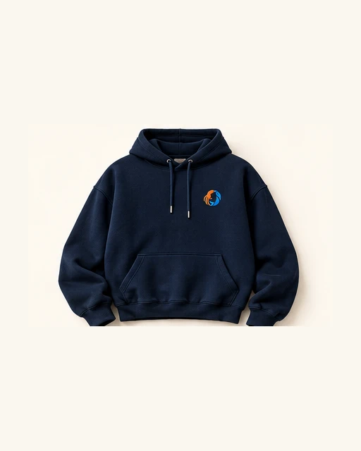 Hoodie bleu marine — maquette avant