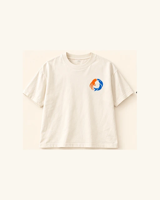 T-shirt oversized blanc cassé — maquette avant
