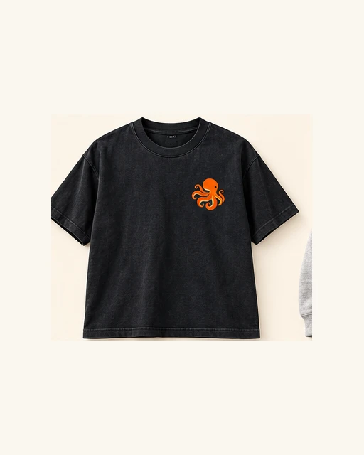 T-shirt oversized noir — maquette avant
