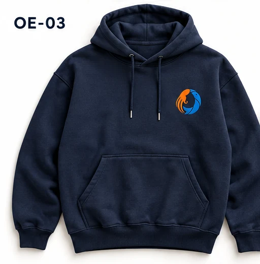 Hoodie bleu marine — maquette avant